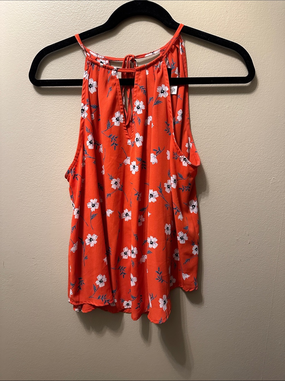 Blue Rain Coral Floral Halter Camisole